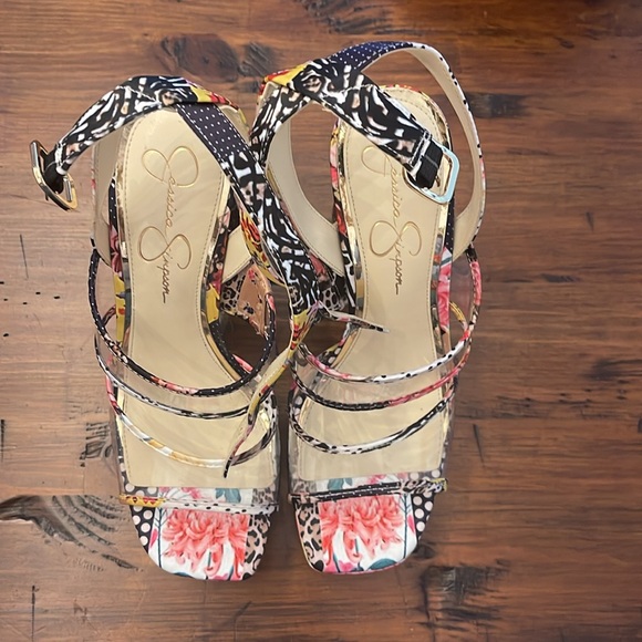 Jessica Simpson multicolored platform heels NWOT - Picture 6 of 8